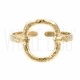 Anel Ajustável Oval - Aço Inox Dourado