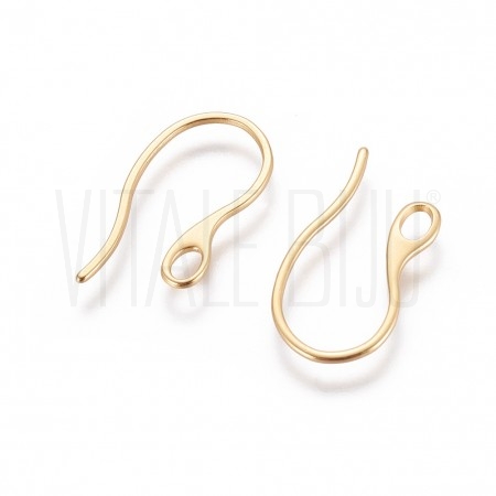 Brinco Base Gancho 22x12mm -  Aço Inox Dourado