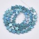 Entremeio Estrela Madrepérola +/-9mm furo 0.5mm - Azul com Efeito Asa de Borboleta