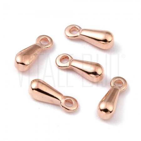 Terminal Gota 8mm furo 1mm - Aço Inox Rosé Gold