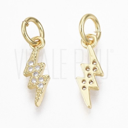 Pendente Raio 11x4mm - latão b...