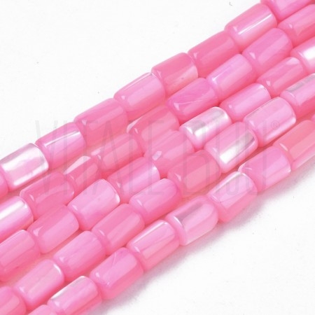 Fiada Cilindros de Madrepérola Trochus +/- 5mm - Rosa