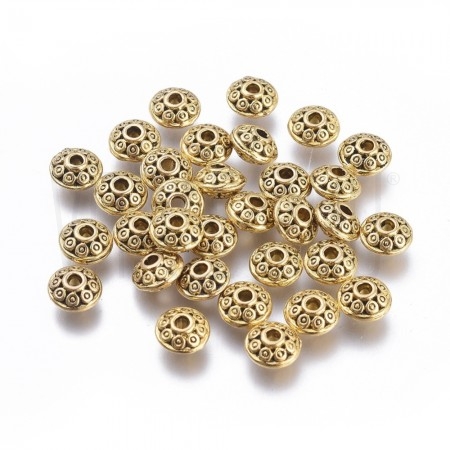 Pack 10 separador/contas 6x3mm furo de: 2mm - dourado velho