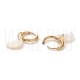 Brinco Argola c/ Pendente Lua Madrepérola  - Aço Inox Dourado