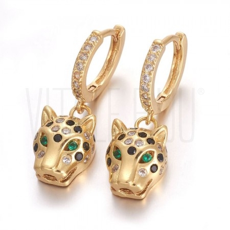 Brinco Argola + Pendente Leopa...