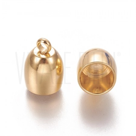 Terminal furo 8mm dourado - Aç...