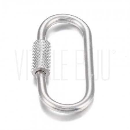 Fecho/pendente mosquetão 26x14mm - Aço Inox 