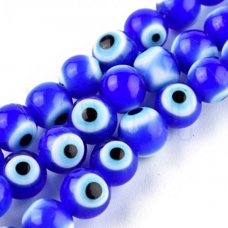 Conta Olho Turco +/- 8mm - Azul Escuro com Azul Claro