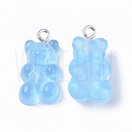 Pendente GUMMY BEAR 20x11mm - Acrílico - AZUL CELESTE