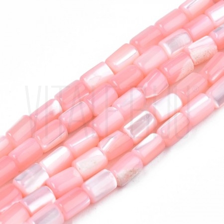 Fiada Cilindros de Madrepérola Trochus +/- 5mm - Rosa Claro
