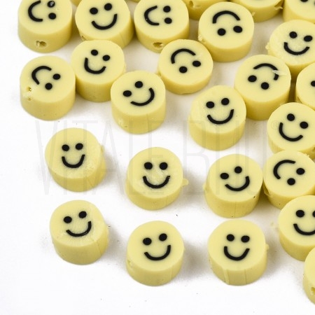 Pack 20 contas de borracha  - 6mm - SMILE