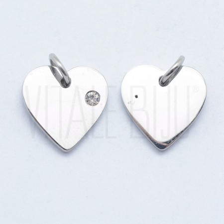 Pendente Coração 12x12mm - Aço...