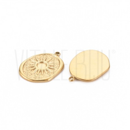 Pendente Rosa dos Ventos 22x15mm - Aço Inox Dourado