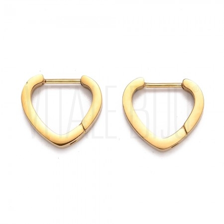 Brinco Argola Triangular 15x16.5mm - Aço inox Dourado