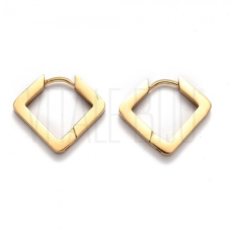 Brinco Losango 20x17mm - Aço Inox Dourado