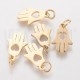 Pendente Mão de Fátima (Hamsa) 15x9mm - Aço Inox Dourado