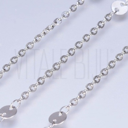 Corrente elo oval achatado 2mm...