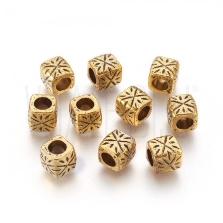 Pack 10 separadores/contas 9mm - furo: 5mm - Dourado Velho Pack 10 separadores/contas 9mm - furo: 5mm - Dourado Velho