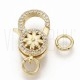 Fecho Mosquetão Flor 20x12mm - Latão banhado a ouro 16K com Zircónias