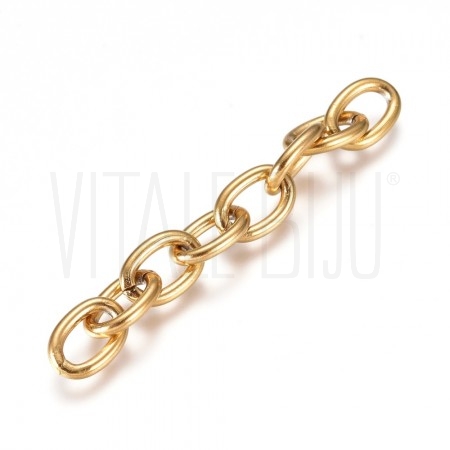 Extensão Grossa 6mm comprimento 5cm - Aço Inox - Dourado