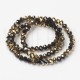 Fiada Cristal Facetado 4mm - Mix Preto e Dourado Espelhado