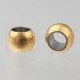 Pack 10 Contas 3mm  furo: 1.8mm - Aço Inox Dourado