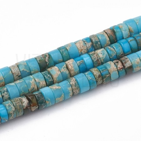 Fiada discos de pedra natural 4.5mm furo: 0.5mm - Jaspe Imperial Regalite Azul Céu 