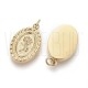 Pendente Oval Rosa 13x8mm - Aço Inox Dourado