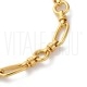Fio Elo Misto (Oval + Redondo)  7mm Aço Inox Dourado