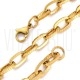Fio Elo Oval com Detalhes 12x6m - Aço Inox Dourado - 304  - Gold 18K