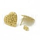 Base Brinco Coração Texturizado 15mm - Aço Inoxidável 304 Dourado