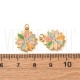 Pendente Flor c/ Brilhante 16x14mm - Aço Inox 304  Dourado Ouro18K