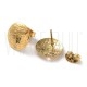 Base Brinco Texturizado 12mm - Aço Inoxidável 304 Dourado 18K