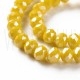 Fiada Cristal Facetado 8mm - Amarelo com Efeito Espelhado