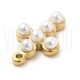 Pendente Cruz c/ Pérolas 21x13mm - Aço Inox 304  Dourado Ouro14K
