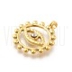  Medalha Olho Turco Dourado 20mm - Aço Inox com Brilhante