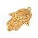 Pendente Mão de Fátima (Hamsa)  44x28mm - Aço Inox Dourado