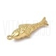 Pendente/Entremeio Peixe 37x12mm - Aço Inoxidável Dourado