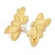 Brinco Flor e Pérola 40x16mm - Aço Inox Dourado