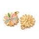 Pendente Flor c/ Brilhante 16x14mm - Aço Inox 304  Dourado Ouro18K