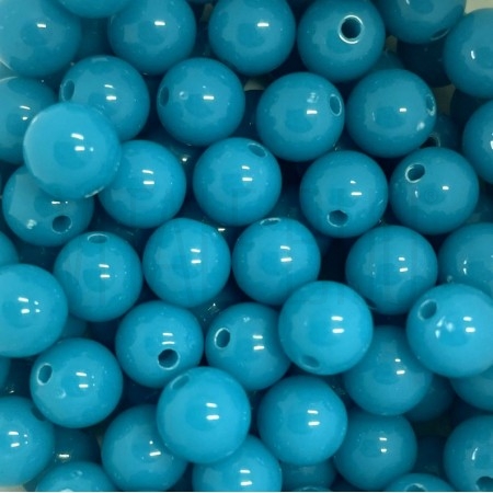 Pack 100 contas acrílicas 8mm - AZUL TURQUESA ESCURO