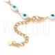 Pulseira de Pé Olho Grego 24,5cm em Aço Inoxidável 304 Dourado Pulseira de Pé Olho Grego 24,5cm em Aço Inoxidável 304 Dourado