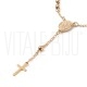 Pulseira Rosário com Cruz e Virgem Maria em Aço Inoxidável Dourado Pulseira Rosário com Cruz e Virgem Maria em Aço Inoxidável Dourado