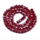 Fiada Cristal Facetado 6mm - Bordeaux com Efeito Espelhado