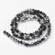 Fiada de Contas de Cristal Preto e Prata Rondelle Facetada 3x2mm Fiada de Contas de Cristal Preto e Prata Rondelle Facetada 3x2mm