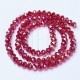 Fiada de Contas de Cristal Vermelho Tijolo AB Rondelle Facetada 4x3mm