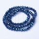 Fiada Cristal Facetado 4mm - Azul Anil Efeito Espelhado