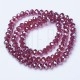 Fiada de Contas de Vidro Vermelho Violeta Rondelle Facetada 8x6mm Fiada de Contas de Vidro Vermelho Violeta Rondelle Facetada 8x6mm