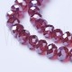 Fiada de Contas de Vidro Vermelho Violeta Rondelle Facetada 8x6mm Fiada de Contas de Vidro Vermelho Violeta Rondelle Facetada 8x6mm