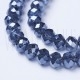 Fiada Cristal Facetado 8mm - Azul Petróleo Translucido Espelhado